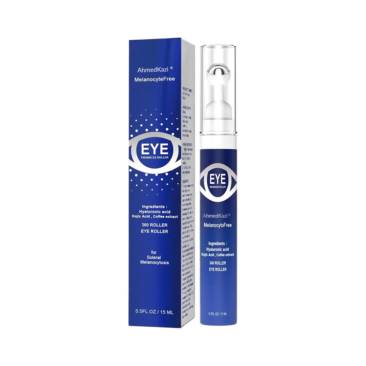 5% Caffeine Eye Serum that comes with a 360° Massage Rollerball Topper and a Caffeine Eye Cream that treats Dark Circles, Wrinkles, Puffiness, and Fine Lines with treats Eye Bags.